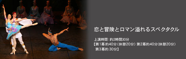 恋と冒険とロマン溢れるスペクタクル 上演時間:約2時間30分【第1幕約40分(休憩20分)第2幕約40分(休憩20分)第3幕約30分】